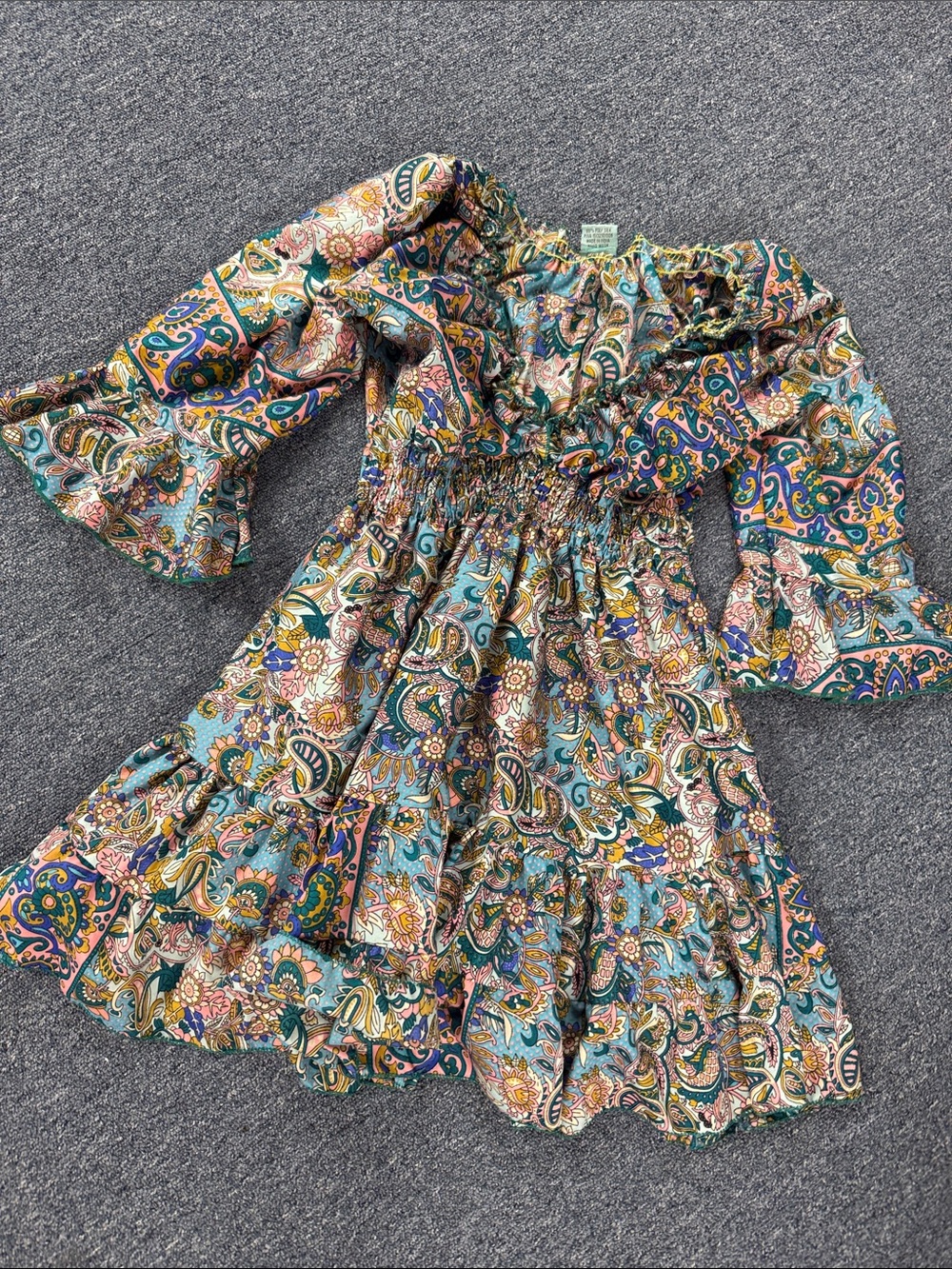 Women’s Multi Printed Dress 100% poly silk